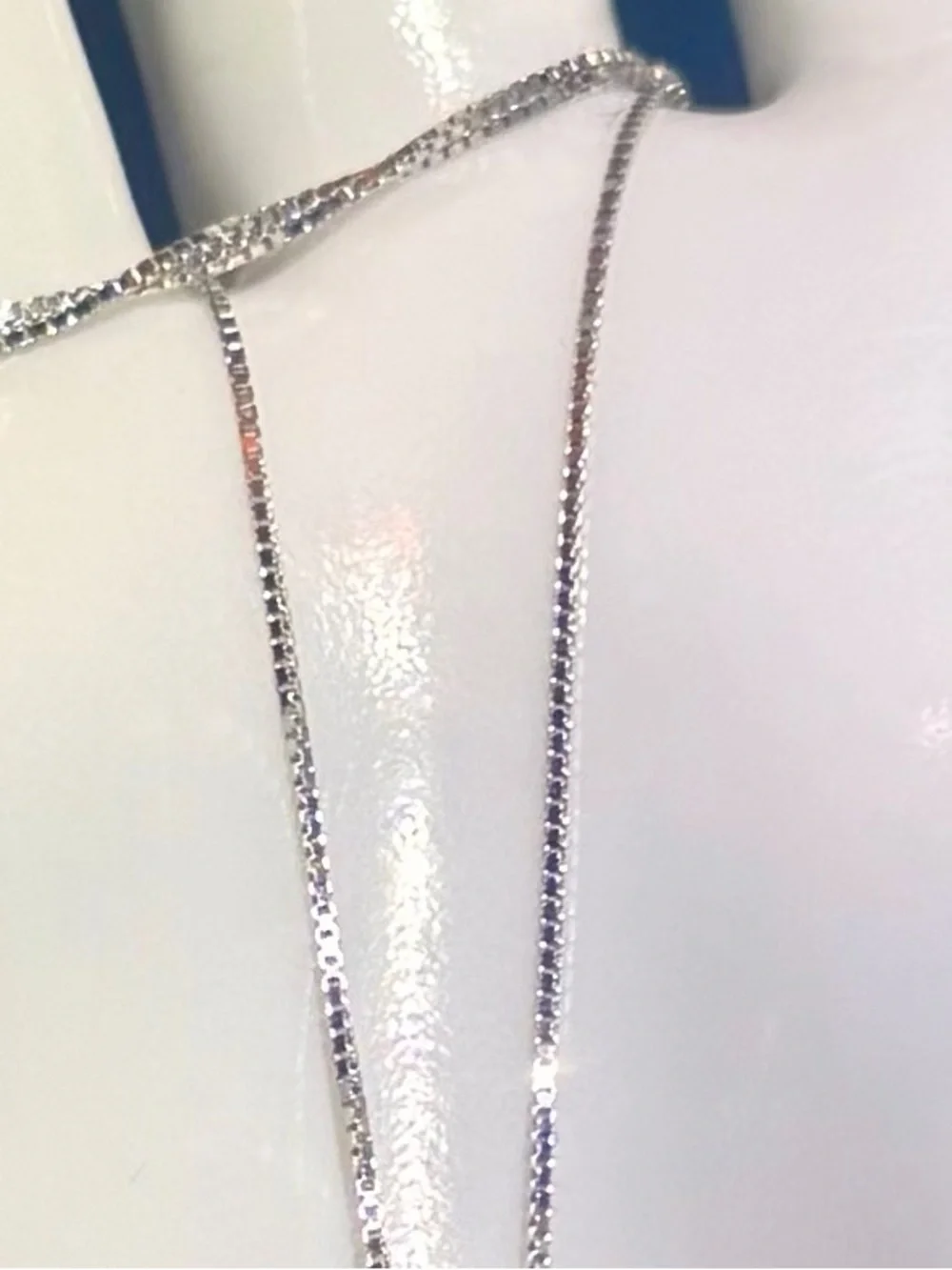 Blue Diamond Pendant 14K White Gold Plated 925 Sterling Silver 18 Inch Necklace